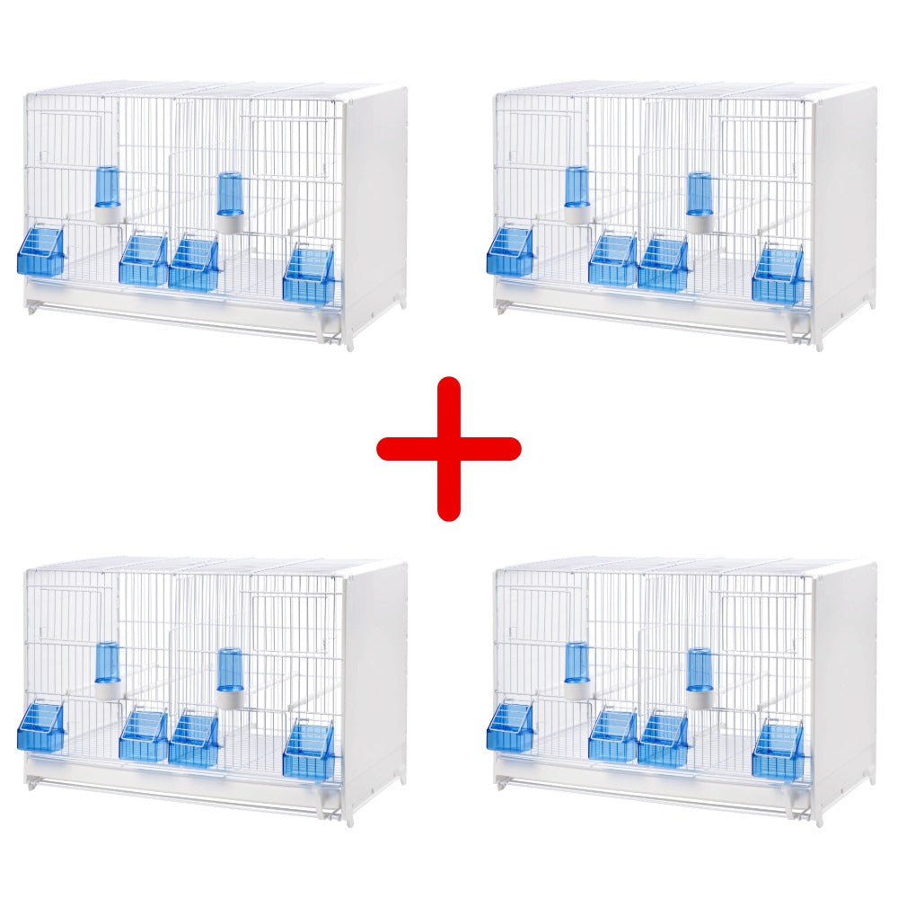 Four 2GR 58cm double breeding cages stacked in a run, sold as a 4 pack