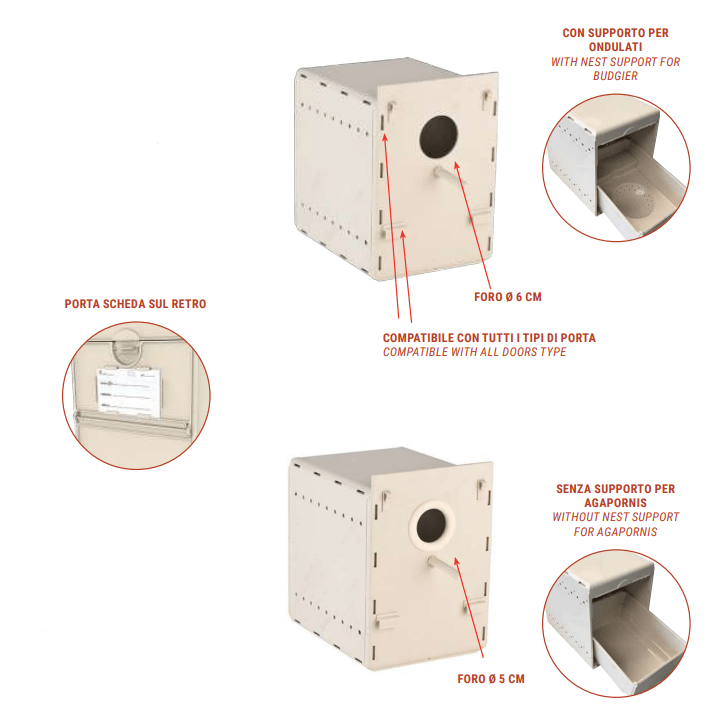 Nest box for Lovebirds, Parakeets, Parrotlets, and Budgerigars image 1
