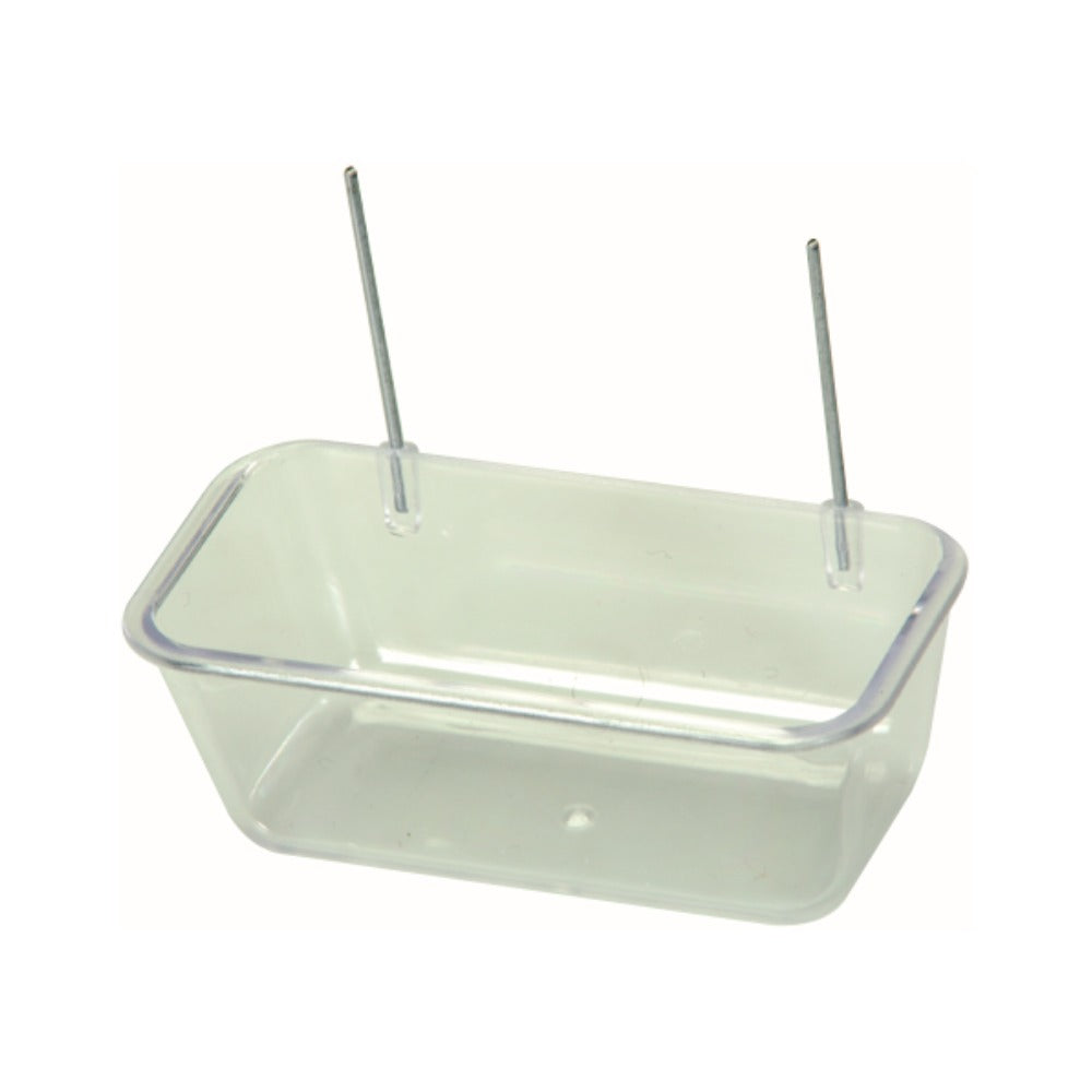 Plastic Bird Cage Feeder with Iron Hooks